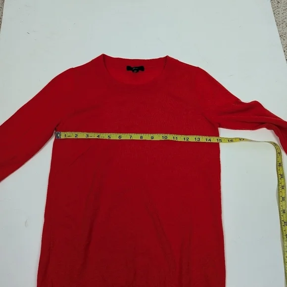 J. Crew Red Merino Wool Crew Neck 3/4 Sleeve Sweater - Picture 6 of 8